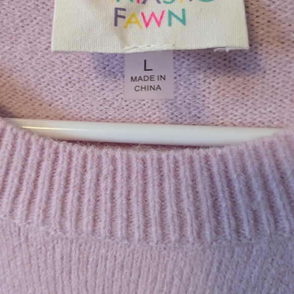 NEW Pastel Lavender/Pink Stitch Knit Sweater Oversize L/XL/XXL - Picture 11 of 13